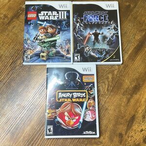 Wii Star Wars Video Game Lot 3 Games Angry Birds Star Wars 3 The Force Unleashed